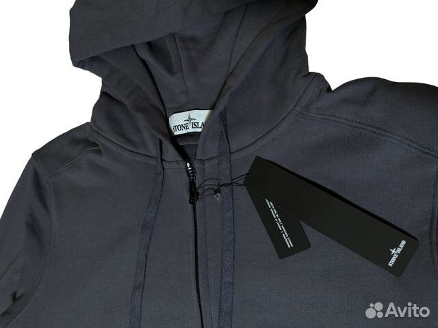 Зип худи Stone Island синяя размер L/XL