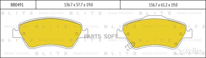 Blitz BB0491 Колодки тормозные дисковые перед