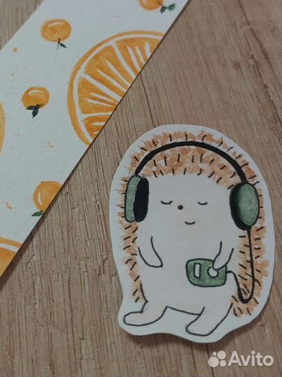 Закладка для книги, ручная работа, акварель