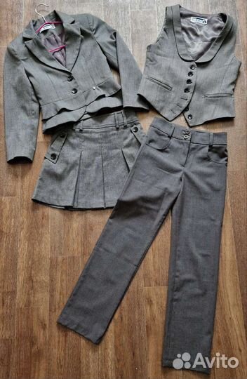 Школьная форма для девочки 128 серая