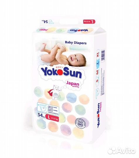 Подгузники Yokosun М, L