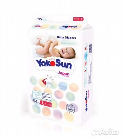 Подгузники Yokosun М, L