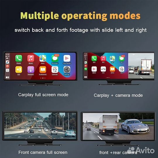 Монитор для Carplay и Android Auto с DVR функцией