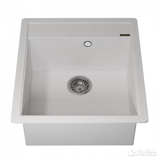 Кухонная мойка кварцевая прямоугольная, белая