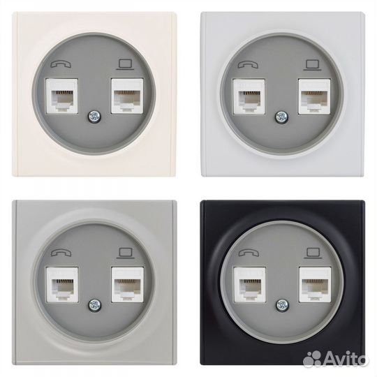 Телефонная/компьютерная розетка встраиваемая Oneke