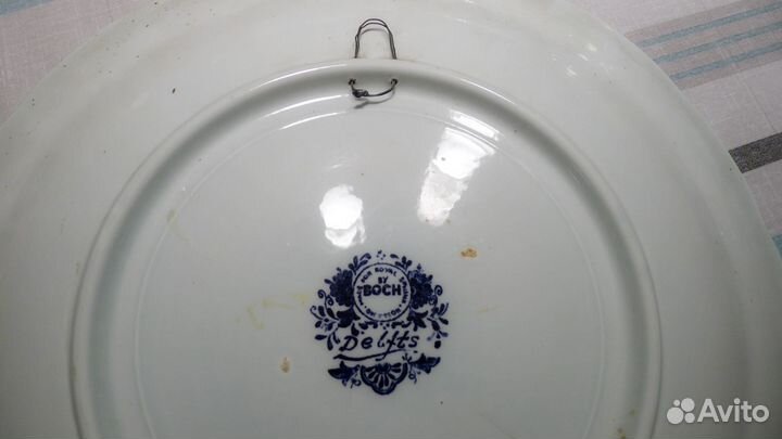 Большое старое настенное блюдо. Royal Delft из NL