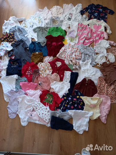 Огромный пакет одежды на девочку С 3 мес до года