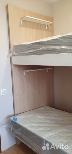 Двухъярусная кровать со шкафом и столом