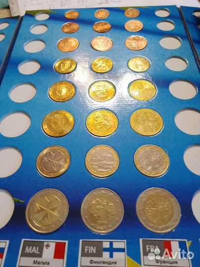 Наборы монет, Франции, Финляндии, Кипра и др