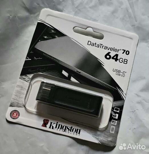 USB-флешка Kingston 70/USB 3.2 64 GB type c новая