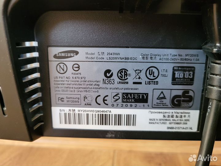 Монитор Samsung syncmaster2043nw