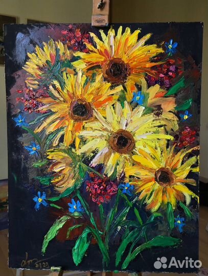 Картина маслом цветы