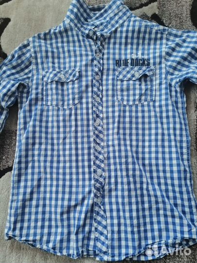 Отправлю почтой. Синяя клетчатая рубашка yigga (Ге