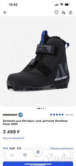 Лыжные ботинки nordway 33