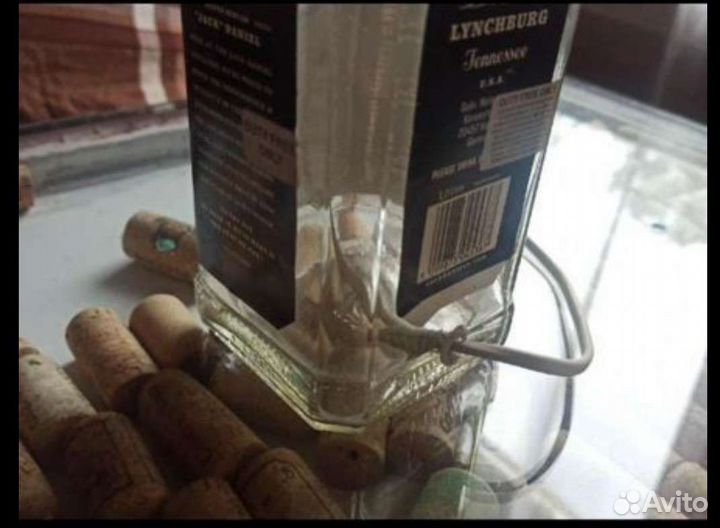 Настольная лампа из бутылки светильник Винтаж