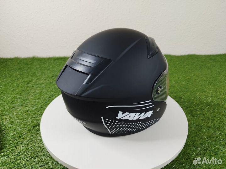 Шлем для мотоцикла, скутера. Черный матовый. Новый