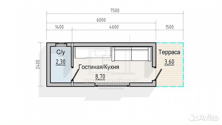 Модульный дом 18 кв.м