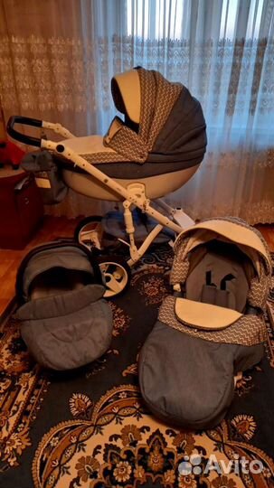 Коляска Adamex 3 в 1+ стул для кормления в подарок