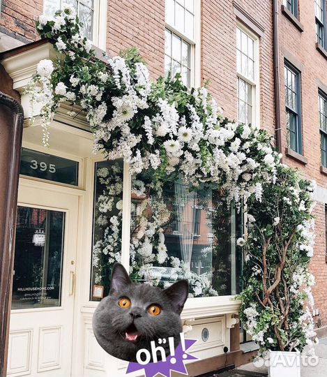 Оформление входной группы, декор цветами