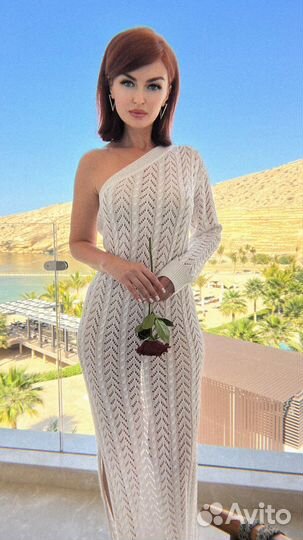 Платье трикотажное женское лапша длинные
