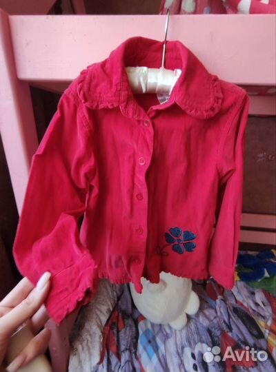 Рубашка детская на девочку, размер 100, велевет