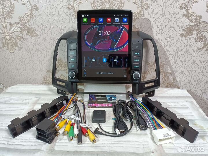 Магнитола Hyundai Santa Fe 2 android Tesla