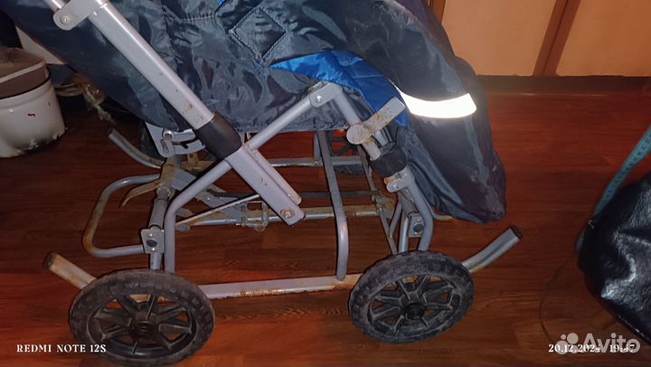 Детские санки коляска с колесами бу