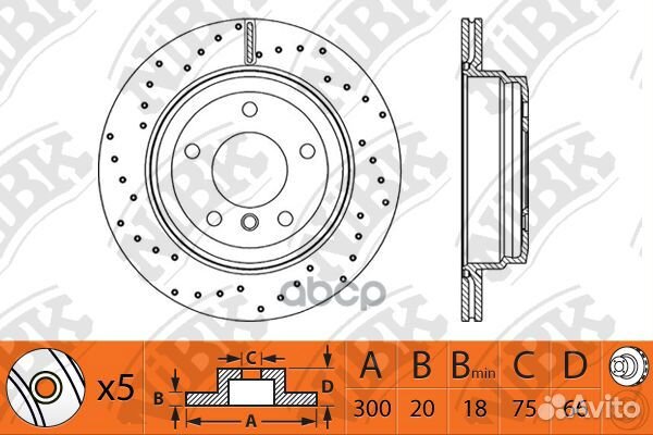 Диск тормозной BMW 3(E91) 07- RN1306 NiBK