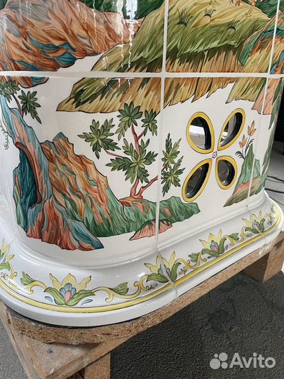 Печь - камин, Изразец, Керамика, роспись