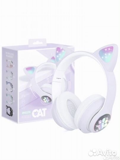 Наушники с ушками котика (детские)