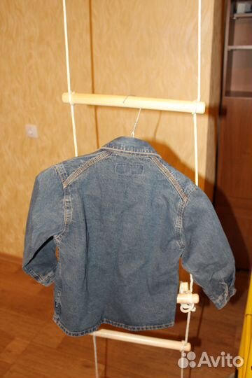 Джинсовая рубашка-куртка, рост 116