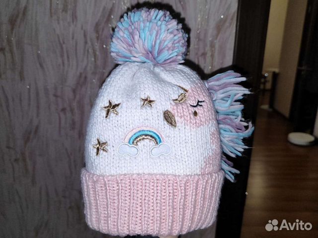 Теплая шапка для девочки 4/5 лет