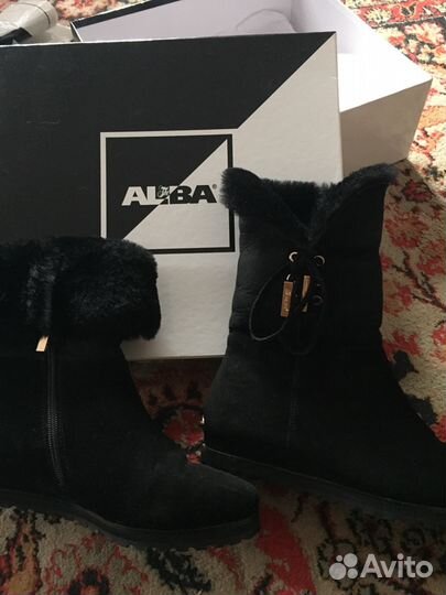 Замшевые зимние сапоги alba
