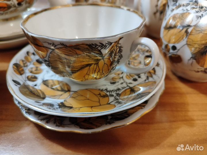 Чайный сервиз фарфоровый лфз золотая осень