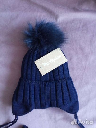 Комплект шапка и снуд для мальчика зима новый
