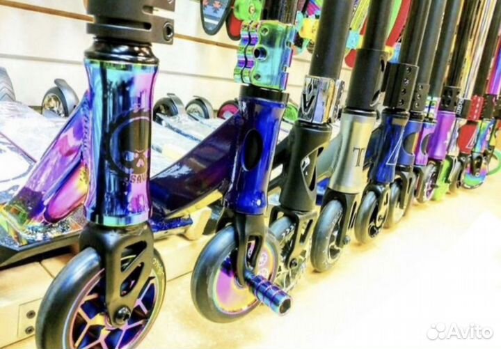 Трюковой самокат. Хром, Люкс. Огромный выбор