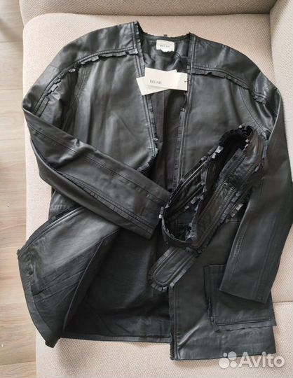 Новый кожаный пиджак Belair France кимоно жакет