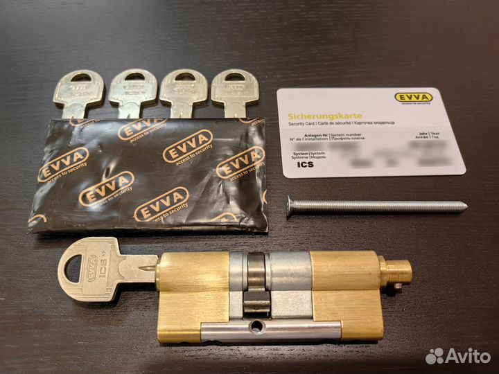 Цилиндр evva ICS 82 (36+46K) кл/верт, латунь