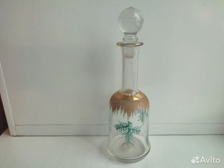 Старинный графин, ручная роспись, позолота