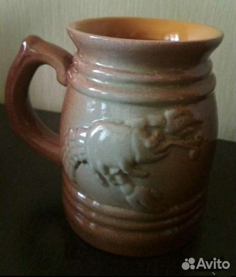 Кружки пивные, поильники, ваза керамика. СССР