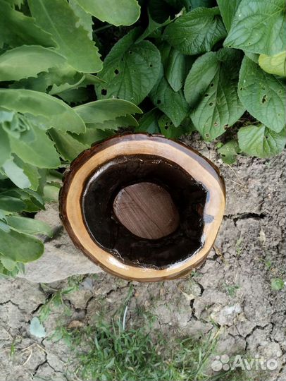 Ваза для цветов декоративная деревянная