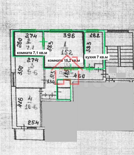 Комната 22 м² в 4-к., 7/9 эт.