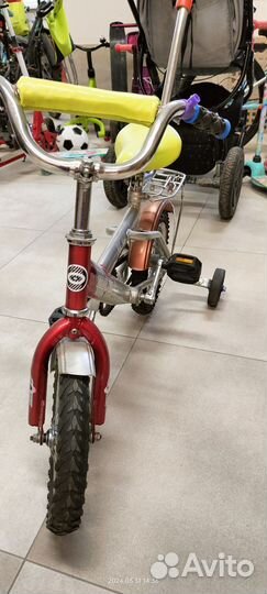 Детский велосипед 4х колесный с ручкой
