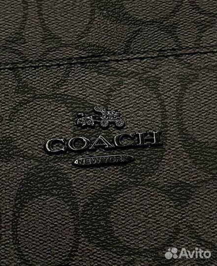 Мужская сумка Coach через плечо кожаная