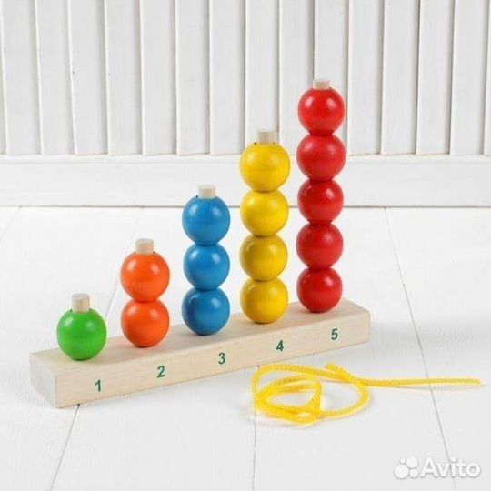 Новая развивающая деревянная пирамидка 