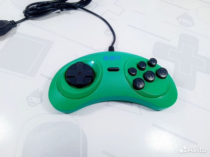 Джойстик Dendy 8-bit 9pin форма Sega (Green)