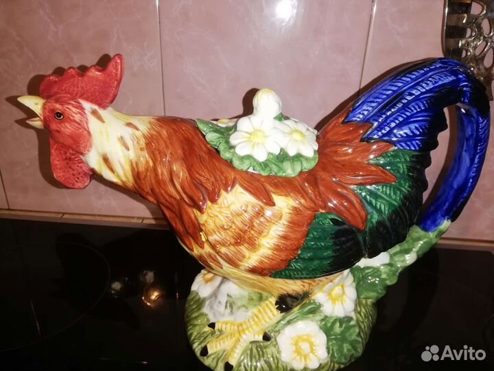 Петух, курица, подставка для яйца и емкость 4 шт