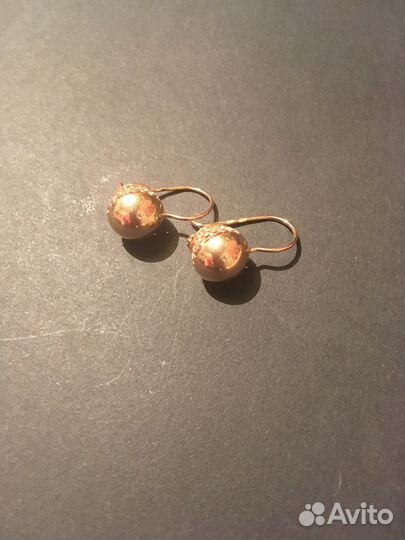 Золотые серьги шары