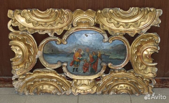 Храмовая Икона Очень Редкий Сюжет Золото Резьба