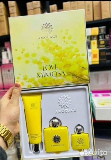 Amouage love mimosa подарочный набор 3 в 1